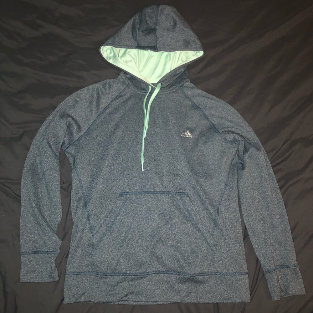 Grey & mint green Adidas hoodie